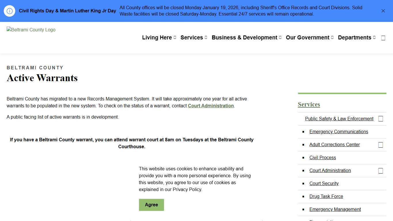 Warrant list | Beltrami County